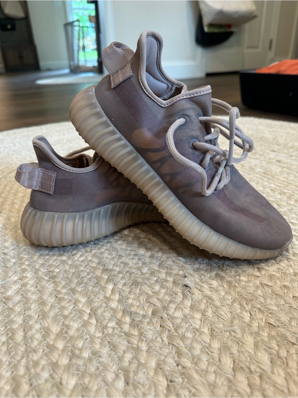 adidas Yeezy-style Men or women’s Sneakers in Light Gray Purple Taupe